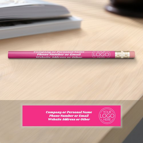 Basic Office Business Logo Text CAN EDIT hot pink Pencil