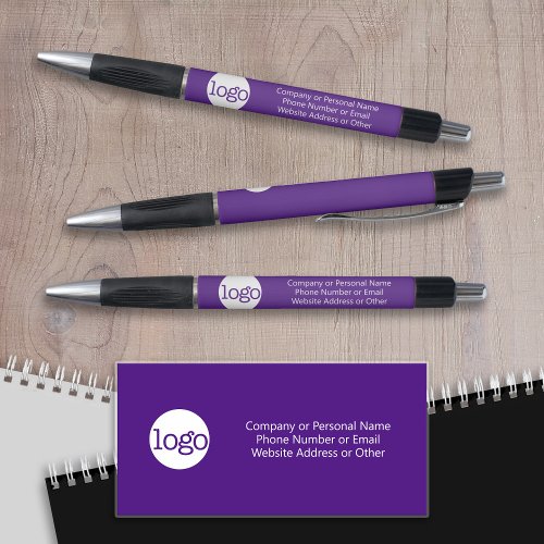 Basic Office Business Logo Text CAN EDIT purple Pen