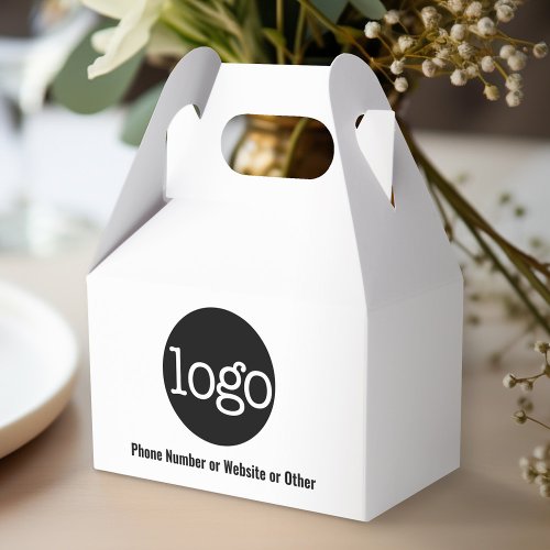 Basic Office Business Logo Text CAN EDIT white Favor Boxes