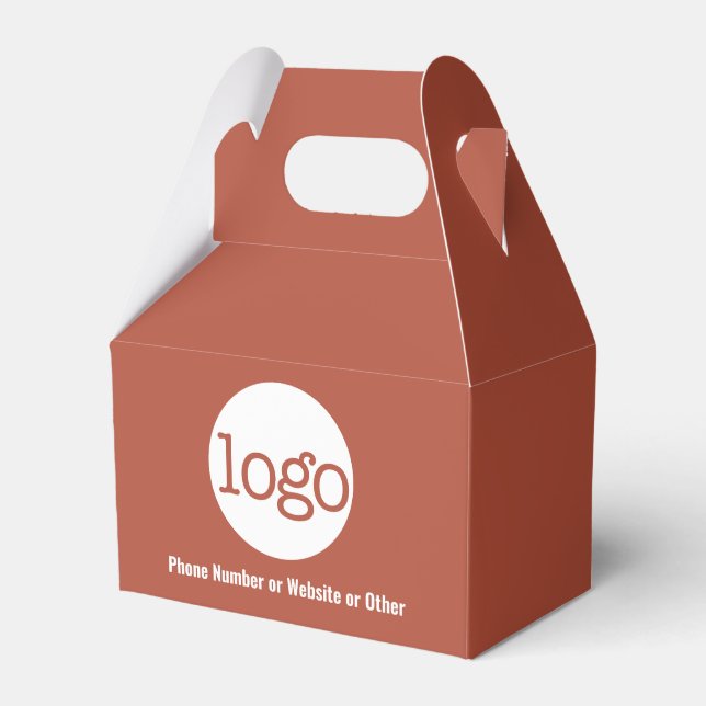 Basic Office Business Logo Text - terra cotta Favor Boxes (Front Side)