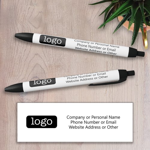 Basic Office Business Logo with 3 lines of Text Black Ink Pen