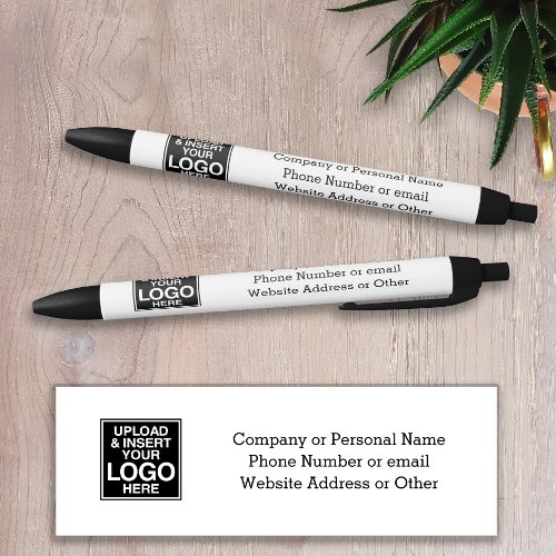 Basic Office Business Logo with 3 lines of Text Black Ink Pen