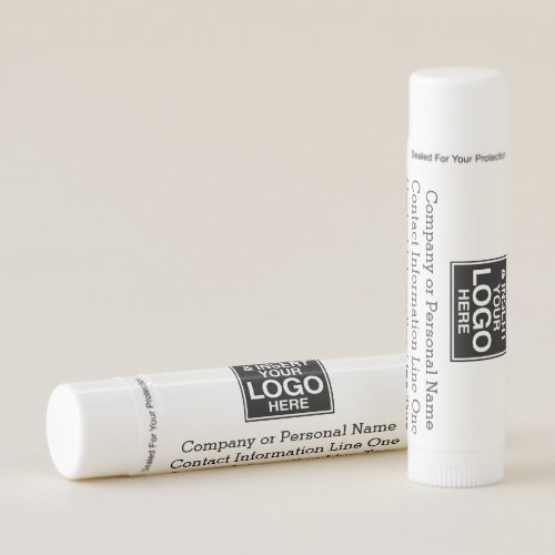 Basic Office Business Logo with 3 lines of Text Lip Balm