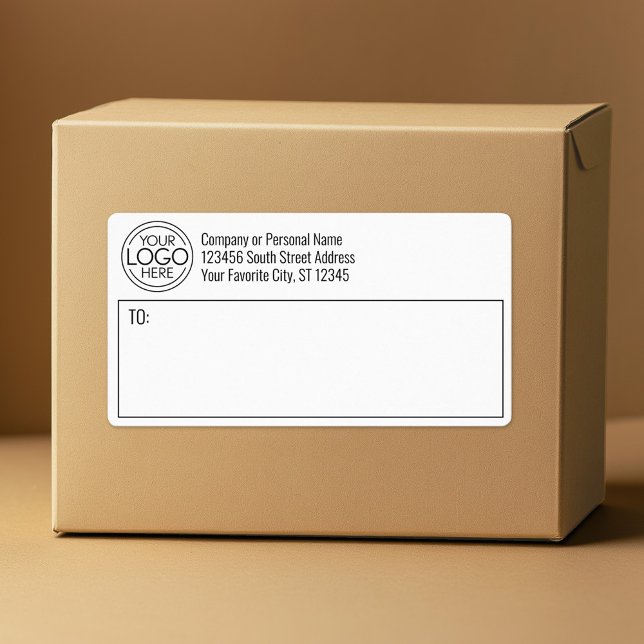 Basic Office Business Logo with area for shipping Label (Custom Box Label with Logo and Return address)