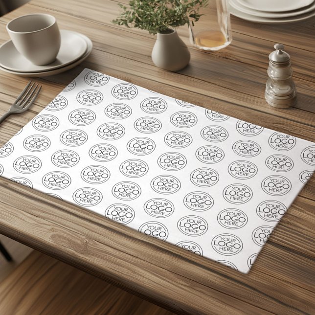Basic Office Business Logo with Contact Info Cloth Placemat (Custom Cloth Placemat)