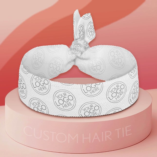 Basic Office Business Logo with Contact Info Elastic Hair Tie (Custom Hair Tie)
