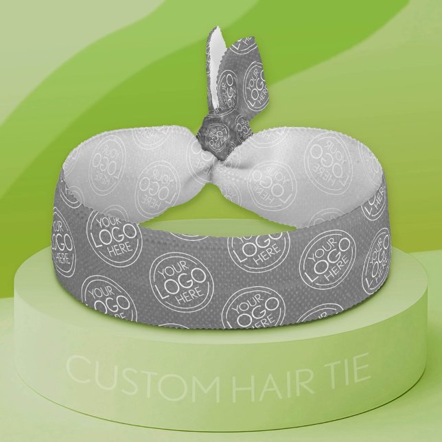 Basic Office Business Logo with Contact Info Elastic Hair Tie (Custom Hair Tie)