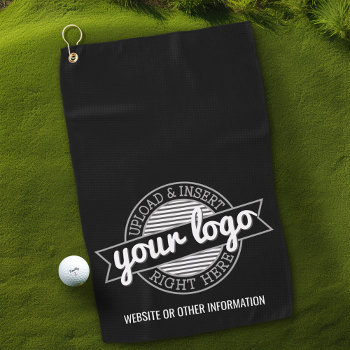 Basic Office Business Logo With Contact Info Golf Towel by BusinessStationery at Zazzle