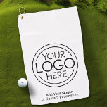 Basic Office Business Logo with Contact Info Golf Towel<br><div class="desc">Add your business information for low quantity promotional products. A great giveaway for a small office or unique gift. Advertise your business when you are on the golf course. Perfect for an office party or presentation, these logo signs are simple in design. You can change the background color to match...</div>