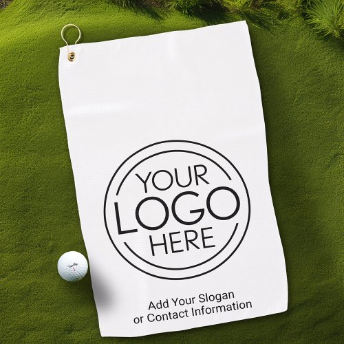 Basic Office Business Logo with Contact Info Golf Towel