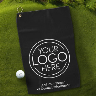 Basic Office Business Logo with Contact Info Golf Towel