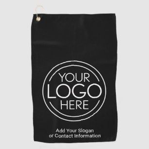 Basic Office Business Logo with Contact Info Golf Towel
