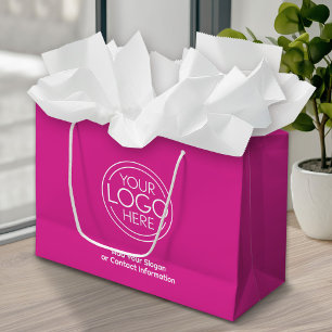 Basic Office Business Logo with Contact Info Large Gift Bag