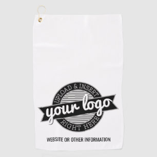 Basic Office Business Logo with Contact Info White Golf Towel