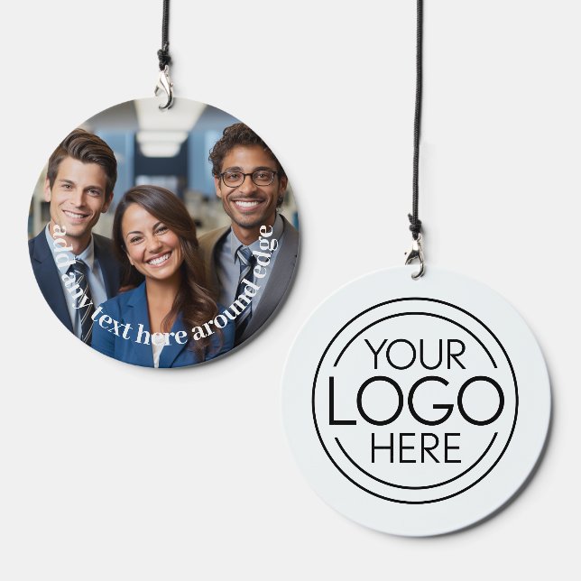 Basic Office Business Logo with Contact Info Wind Chime (Front & Back)