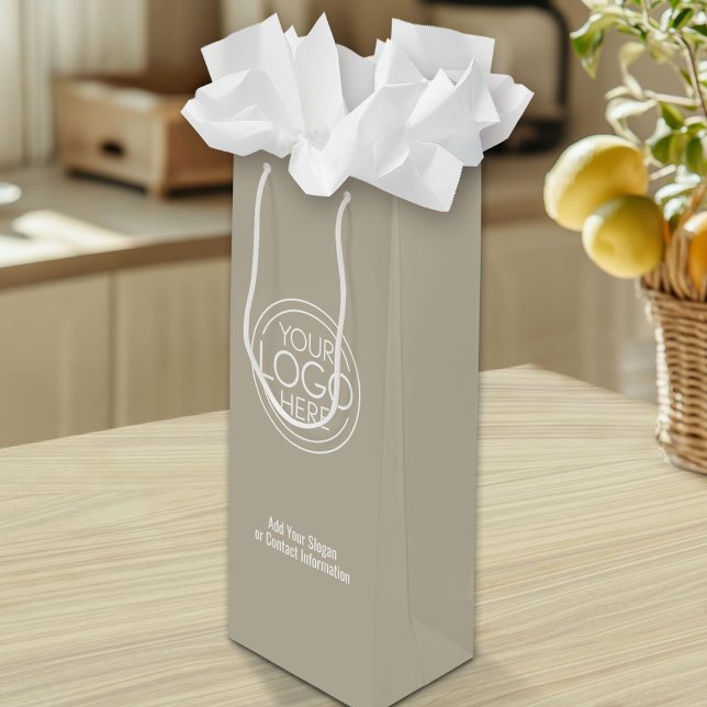 Basic Office Business Logo with Contact Info Wine Gift Bag (Custom Tall Gift Bag with Logo)