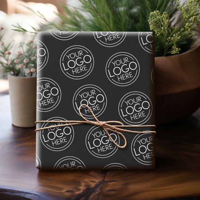 Basic Office Business Logo with Contact Info Wrapping Paper (Custom Wrapping Paper with Your Logo - Add Your Logo for a fun personalized gift paper!)