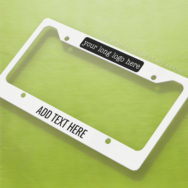 Basic Office or Business Address Label License Plate Frame (Personalized Car License Frame)