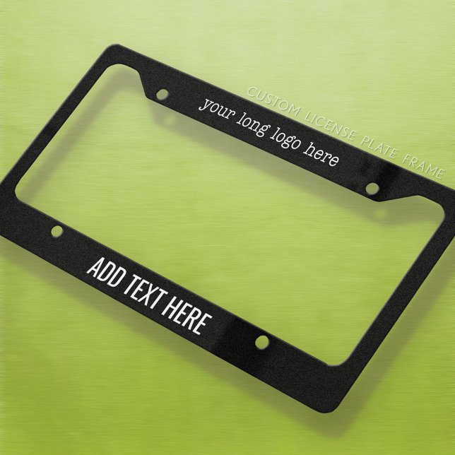 Basic Office or Business Address Label License Plate Frame (Personalized Car License Frame)