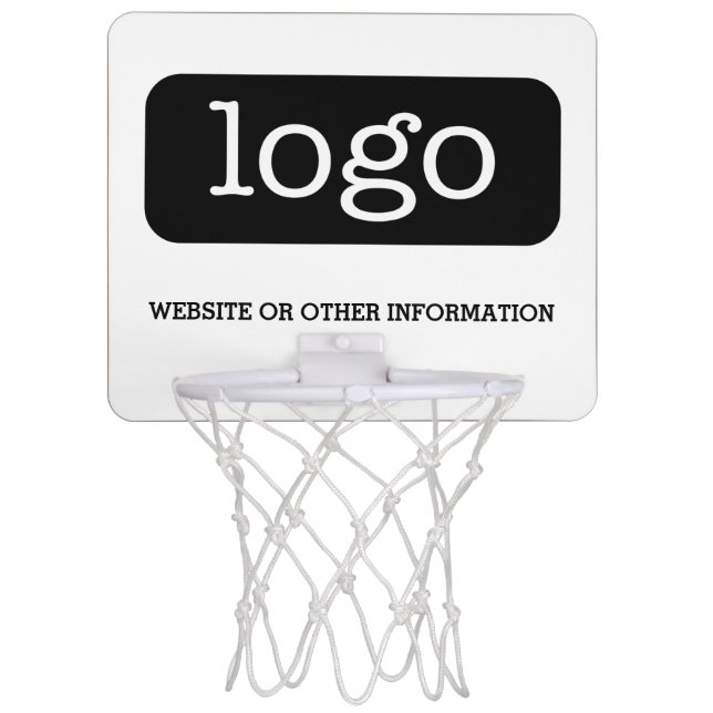 Basic Office or Business Logo Contact Information Mini Basketball Hoop (Front)