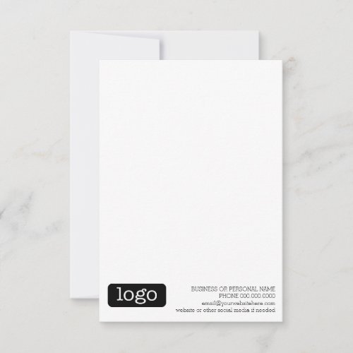 Basic Office or Business Logo Contact Information Note Card