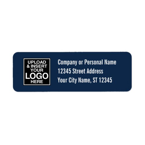 Basic Office or Business navy Return Address Label