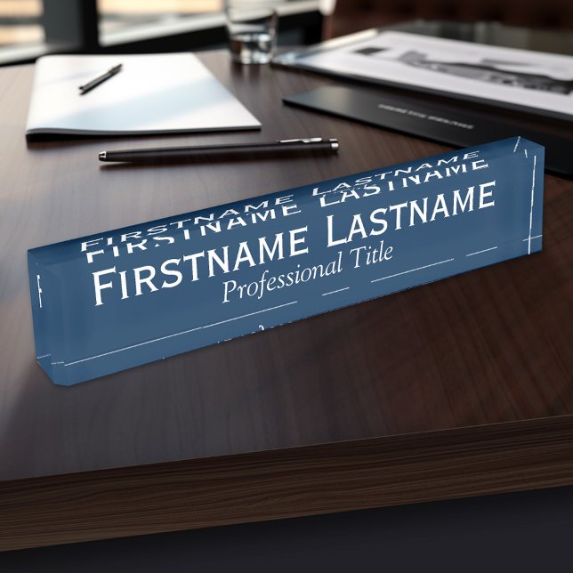 Basic Office Template with Executive Name & Title Name Plate (Personalized Name Plate for the Office, School or Home)