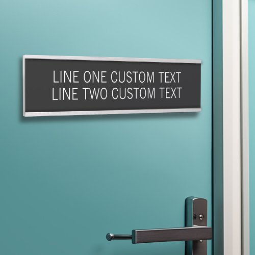 Basic Office with 2 Lines of Text _ Black White Door Sign