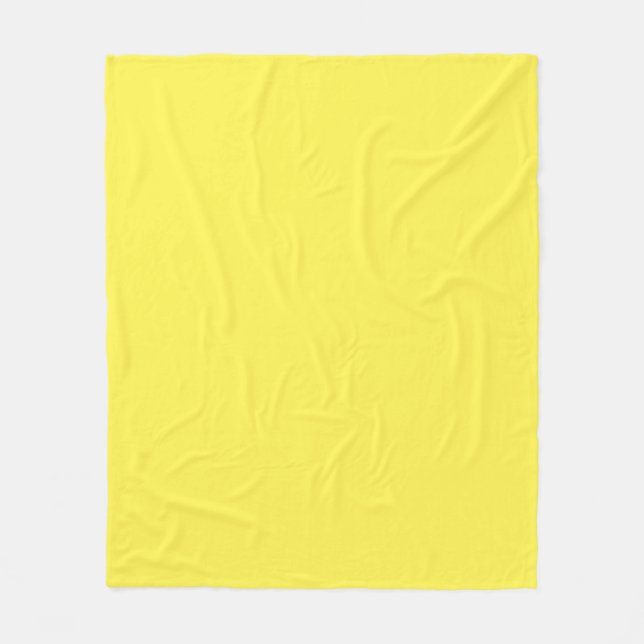Basic One Color Lemon Yellow Fleece Blanket (Front)
