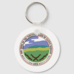 Basic One Sided Round Whitetop Seal Keychain