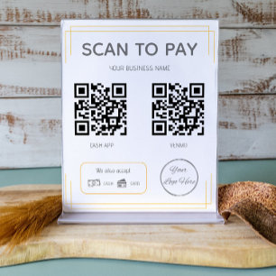Basic orange 2 QR code simple business scan to pay Poster