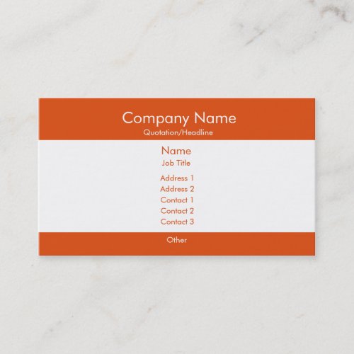 Basic Orange &amp; White Business Cards