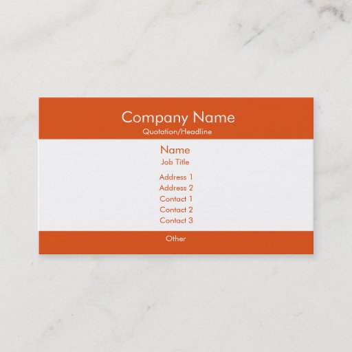 Customizable Basic Orange &amp; White Business Cards