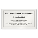 [ Thumbnail: Basic Orthodontist Magnetic Business Card ]