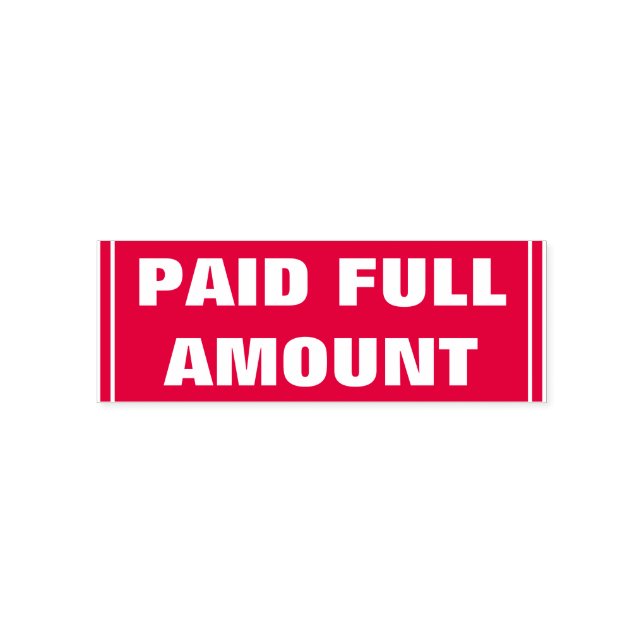 Basic "PAID FULL AMOUNT" Rubber Stamp (Design)
