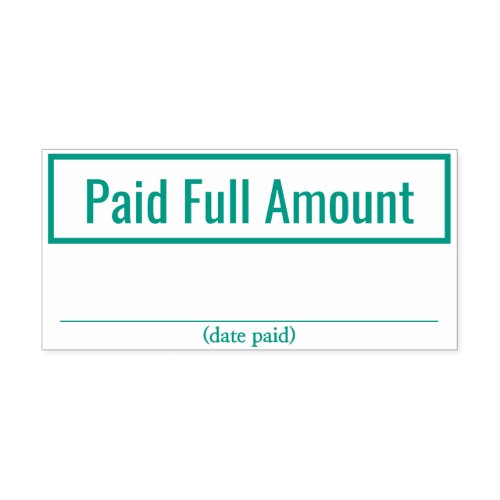 Basic Paid Full Amount Rubber Stamp