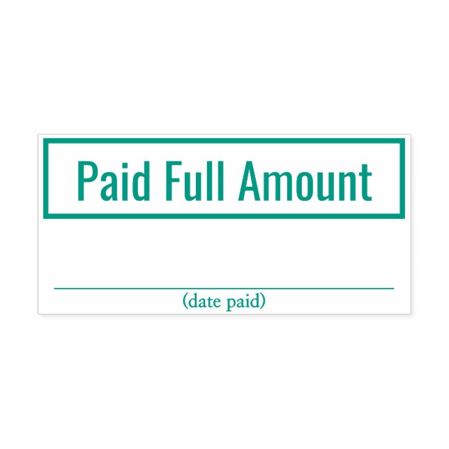 Basic "Paid Full Amount" Rubber Stamp (Design)