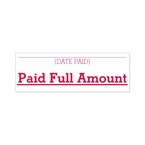 Basic Paid Full Amount Rubber Stamp