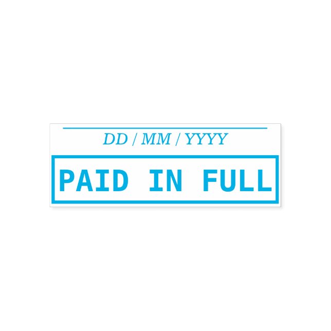 Basic "PAID IN FULL" Rubber Stamp (Design)