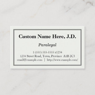 Basic Paralegal Business Card