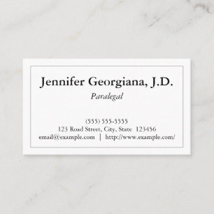 Basic Paralegal Business Card