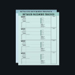 Basic Password Tracker with Username and Notes Letterhead<br><div class="desc">A great design to organize your passwords. This design includes an area to add your name at the top. Other areas included basic password information for username and password. You can change the color bar on the top.</div>
