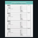 Basic Password Tracker with Username and Notes Letterhead<br><div class="desc">A great design to organize your passwords. This design includes an area to add your name at the top. Other areas included basic password information for username and password. You can change the color bar on the top.</div>