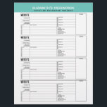 Basic Password Tracker with Username and Notes Letterhead<br><div class="desc">A great design to organize your passwords. This design includes an area to add your name at the top. Other areas included basic password information for username and password. You can change the color bar on the top.</div>