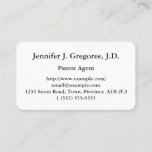 [ Thumbnail: Basic Patent Agent Business Card ]