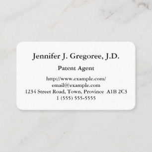Basic Patent Agent Business Card