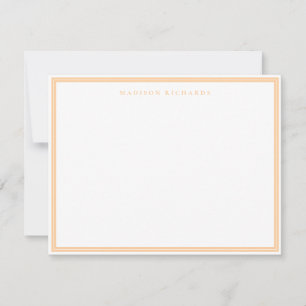 Basic Peach Border Personalized Note Card