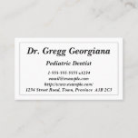 [ Thumbnail: Basic Pediatric Dentist Business Card ]