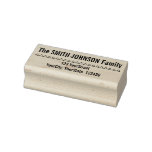 [ Thumbnail: Basic Personalized Family Name Plus Address Rubber Stamp ]