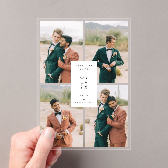 Basic Photo Acrylic Save The Date Card Invitation (Insitu (Handheld))